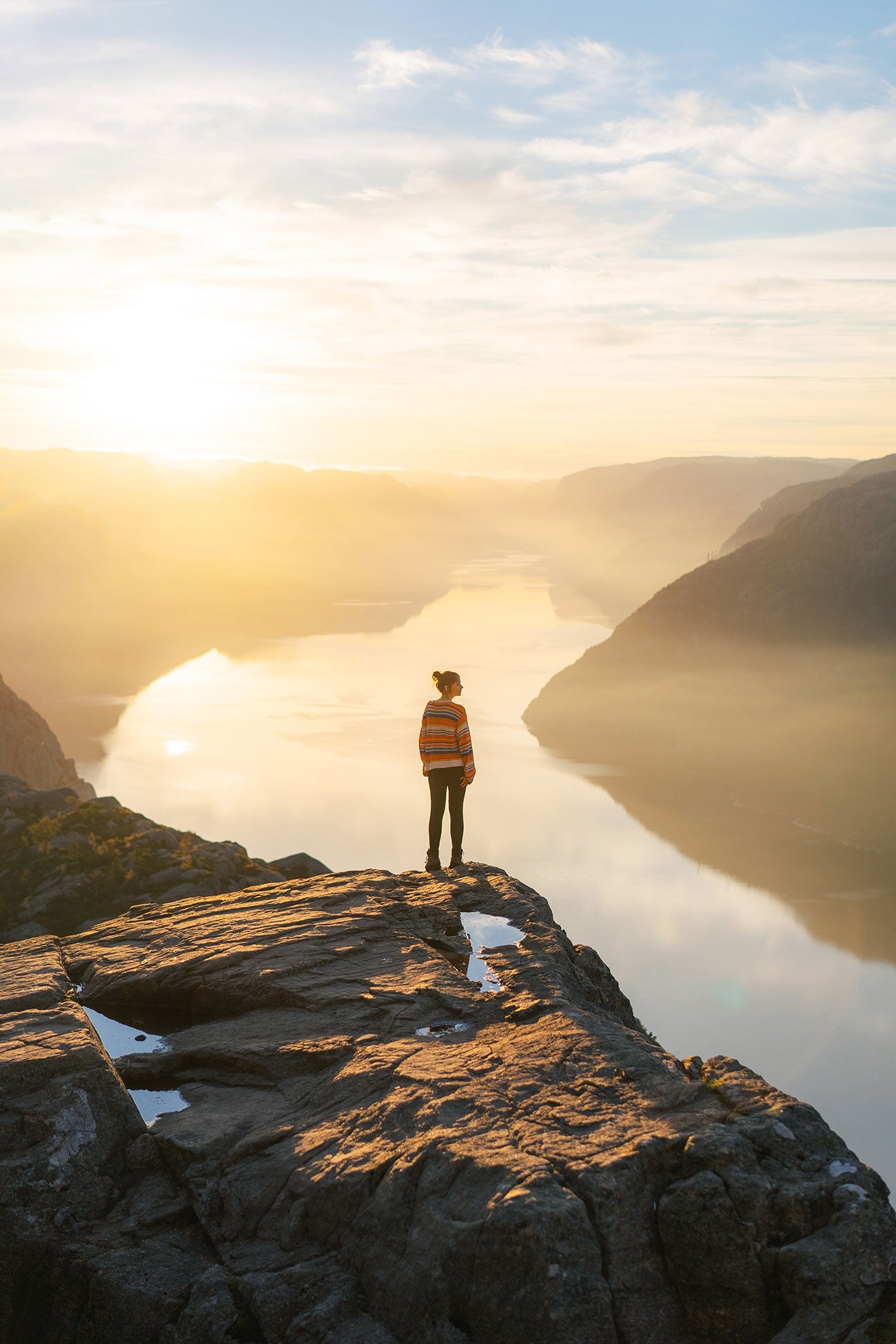 A person looking out over the wilderness
